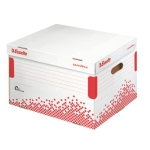 Esselte - Archívna krabica Esselte Speedbox so sklápacím vekom biela/červená