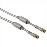 HAMA - Hama SAT prepojovací kábel, F-vidlica - F-vidlica, 100 dB, pozlátený, ferity, šedý, 3 m